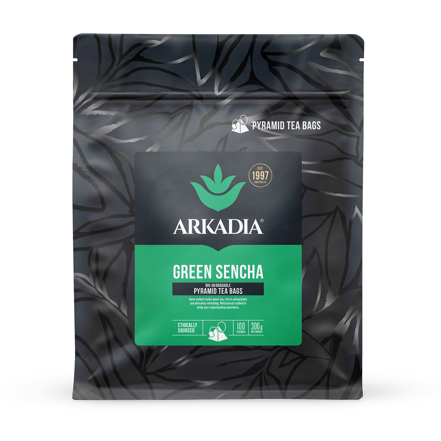 Arkadia Green Sencha Tea Pyramid Bags 300g