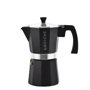 GROSCH- Moka Cafetera de Espresso para Estufa (3 Tazas / 150 ml)Black GROSCHE Milano